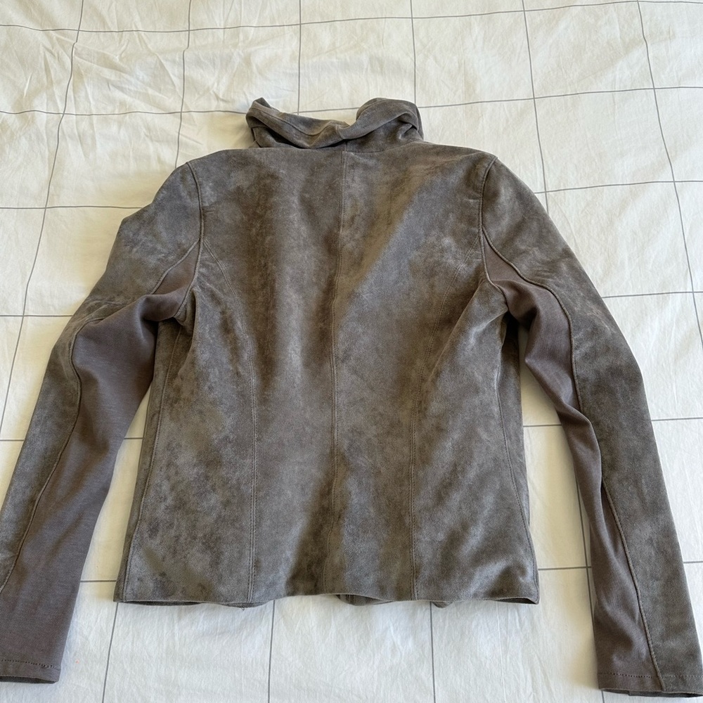 Waterfall Suede Type Material Jacket, Medium Grey - image 2